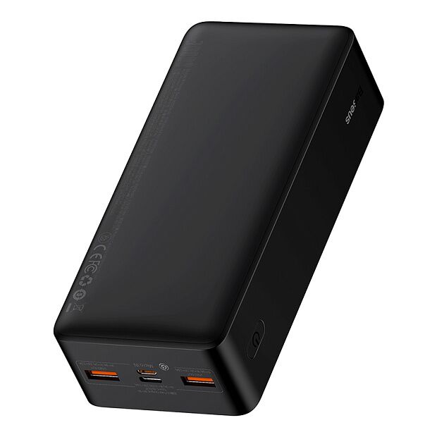 Портативный аккумулятор BASEUS Bipow Digital Display 20W, 3A, 30000 мАч, черный, с кабелем micro - 5